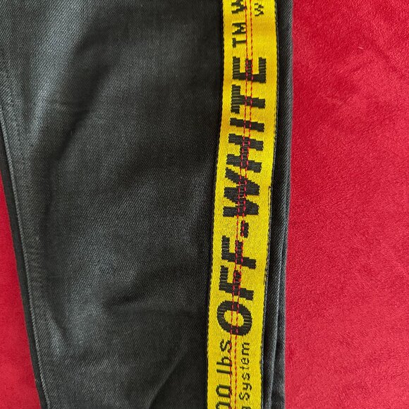 Off-White Denim Black Logo Jeans Women Size 24 - Picture 10 of 16